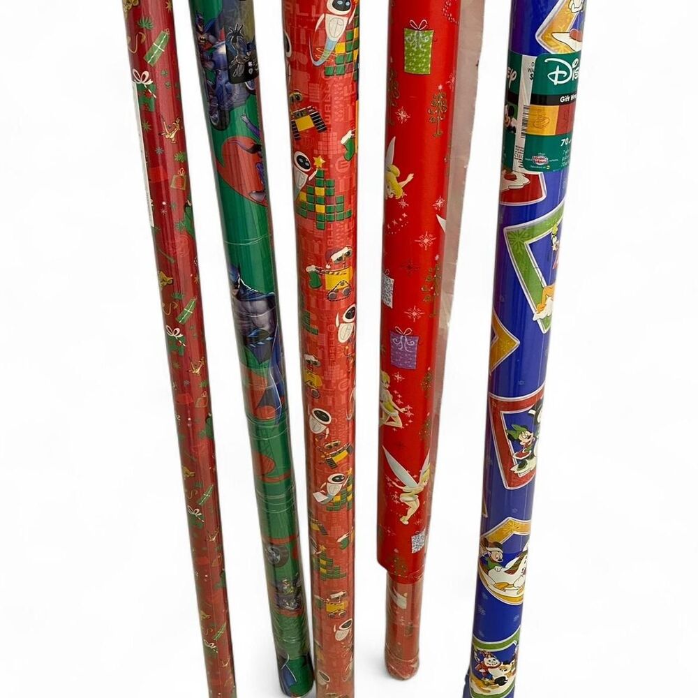 Vintage Disney/Walle/Batman/Tinker Bell Wrapping Paper Christmas Birthday Gifts